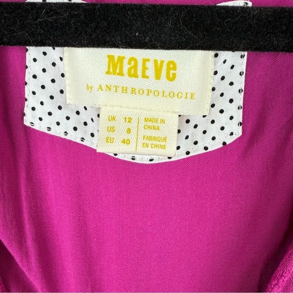 Anthropologie Maeve Magenta Wrap Dress US Small - Picture 5 of 9
